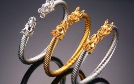 Wholesale Stainless Steel Fashion Bangles with Dragon